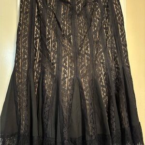 LOFT Black Lace A-Line Skirt  NWT
